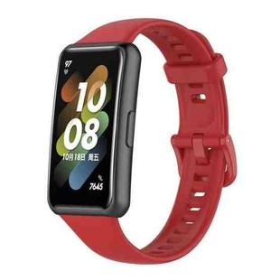 For Huawei Band 7 Solid Color Silicone Watch Band(Red)