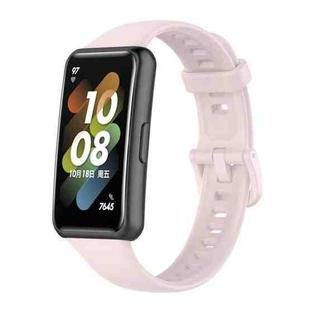 For Huawei Band 7 Solid Color Silicone Watch Band(Pink)