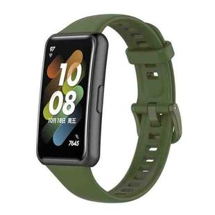 For Huawei Band 7 Solid Color Silicone Watch Band(Green)