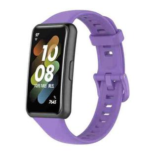 For Huawei Band 7 Solid Color Silicone Watch Band(Purple)