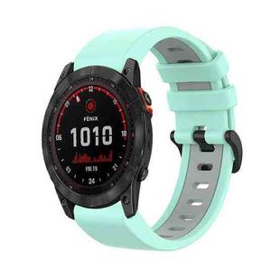 For Garmin Fenix 7X 26mm Silicone Sports Two-Color Watch Band(Water Duck+Grey)
