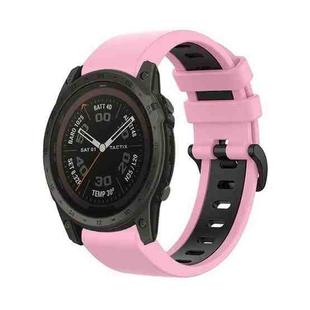 For Garmin Tactix 7 Pro 26mm Silicone Sports Two-Color Watch Band(Pink+Black)