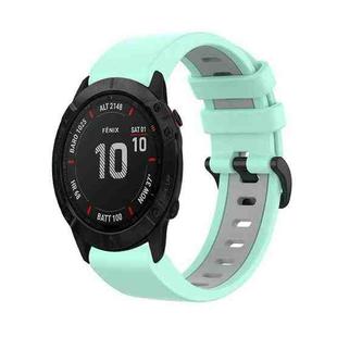 For Garmin Fenix 6X Pro 26mm Silicone Sports Two-Color Watch Band(Water Duck+Grey)