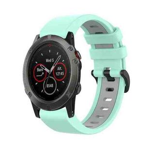 For Garmin Fenix 5X Plus 26mm Silicone Sports Two-Color Watch Band(Water Duck+Grey)
