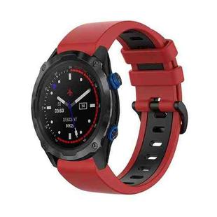 For Garmin Descent MK2i 26mm Silicone Sports Two-Color Watch Band(Red+Black)