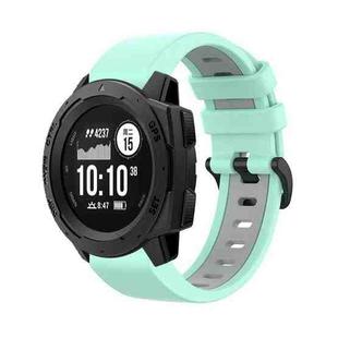 For Garmin Instinct 22mm Silicone Sports Two-Color Watch Band(Water Duck+Grey)