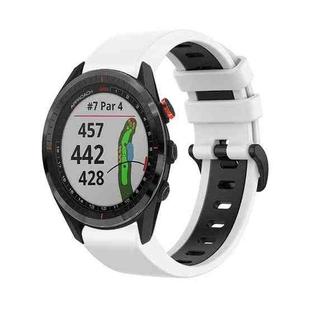 For Garmin Approach S62 22mm Silicone Sports Two-Color Watch Band(White+Black)