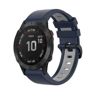 For Garmin Fenix 6 Pro 22mm Silicone Sports Two-Color Watch Band(Dark Blue+Grey)