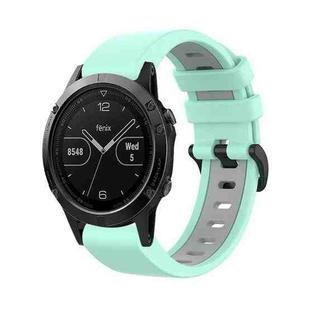 For Garmin Fenix 5 22mm Silicone Sports Two-Color Watch Band(Water Duck+Grey)