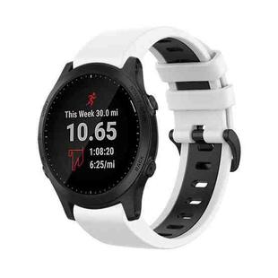 For Garmin Forerunner 945 22mm Silicone Sports Two-Color Watch Band(White+Black)