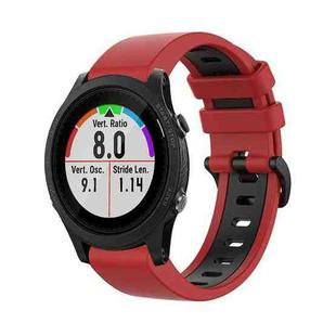 For Garmin Forerunner 935 22mm Silicone Sports Two-Color Watch Band(Red+Black)