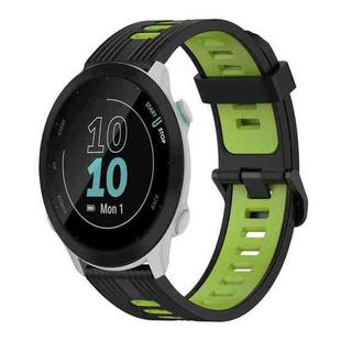 For Garmin Forerunner 55 20mm Vertical Pattern Two-Color Silicone Watch Band(Black+Green)