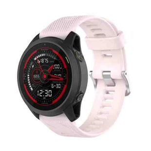 For Garmin Forerunner 745 22mm Twill Solid Color Silicone Watch Band(Pink)