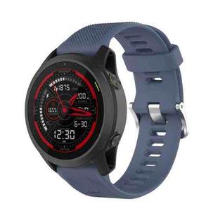 For Garmin Forerunner 745 22mm Twill Solid Color Silicone Watch Band(Grayish Blue)