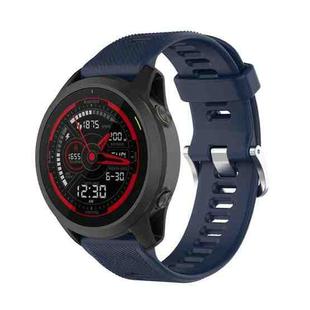 For Garmin Forerunner 745 22mm Twill Solid Color Silicone Watch Band(Dark Blue)
