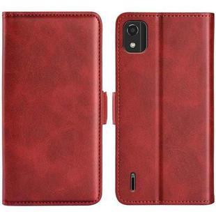 For Nokia C2 2nd Edition Dual-side Magnetic Buckle Horizontal Flip Leather Phone Case(Red)
