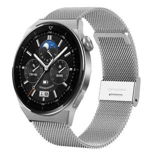For Huawei Watch GT 3 Pro 46mm 22mm Milan Steel Mesh Double Buckle Watch Band(Silver)