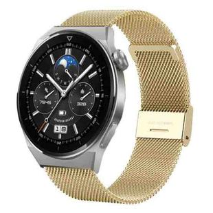 For Huawei Watch GT 3 Pro 46mm 22mm Milan Steel Mesh Double Buckle Watch Band(Gold)