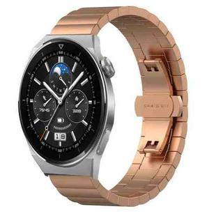 For Huawei Watch GT 3 Pro 46mm 22mm One Bead Butterfly Buckle Metal Steel Watch Band(Rose Gold)