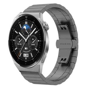 For Huawei Watch GT 3 Pro 46mm 22mm One Bead Butterfly Buckle Metal Steel Watch Band(Gray)