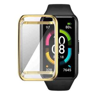 For Huawei Band 7/6 / Honor Band 6 ENKAY Hat-Prince Full Coverage Electroplated Soft TPU Case with Screen Protection(Golden)