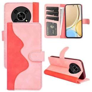 For Honor X30 / Magic Lite Stitching Horizontal Flip Leather Phone Case(Pink Red)