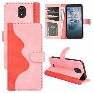 For Nokia C100 Stitching Horizontal Flip Leather Phone Case(Pink Red)