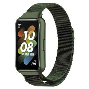 For Huawei Band 7 Milan Magnetic Watch Band(Green)