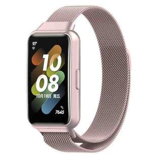 For Huawei Band 7 Milan Magnetic Watch Band(Official Pink)