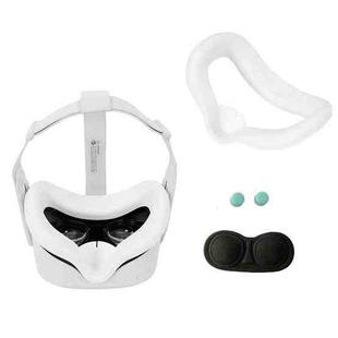 JD-391215 Suitable for Oculus Quest2 Generation VR Eye Mask Silicone Cover + Lens Cover Set(white)