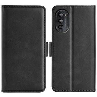 For Motorola Moto G52j 5G Dual-side Magnetic Buckle Flip Leather Phone Case(Black)