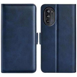 For Motorola Moto G52j 5G Dual-side Magnetic Buckle Flip Leather Phone Case(Dark Blue)