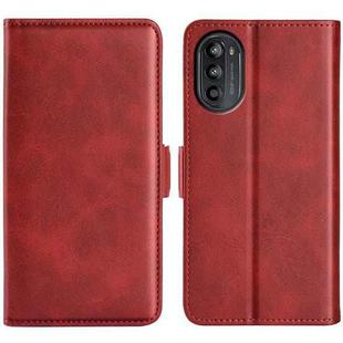 For Motorola Moto G52j 5G Dual-side Magnetic Buckle Flip Leather Phone Case(Red)