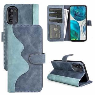 For Motorola Moto G52j 5G Stitching Horizontal Flip Leather Phone Case(Blue)