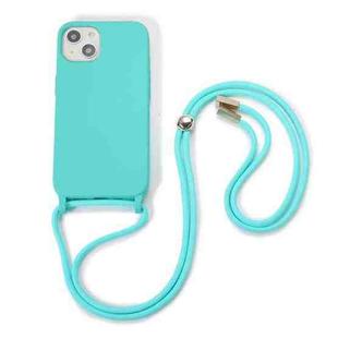 For iPhone 13 Crossbody Lanyard Elastic Silicone Phone Case(Blue)