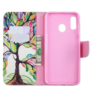 Colored Drawing Pattern Horizontal Flip Leather Case for Samsung Galaxy A20&A30,with Holder & Card Slots & Wallet(Tree of Life)