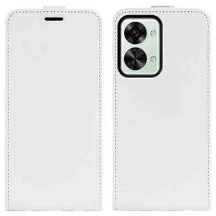 For OnePlus Nord 2T 5G R64 Texture Vertical Flip Leather Phone Case(White)