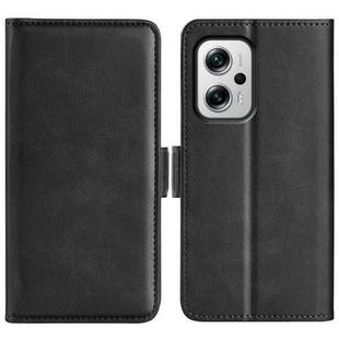 For Xiaomi Redmi Note 11T Pro / Note 11T Pro+ Dual-side Magnetic Buckle Flip Leather Phone Case(Black)