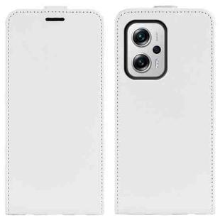 For Xiaomi Redmi Note 11T Pro / Note 11T Pro+ R64 Texture Vertical Flip Leather Phone Case(White)