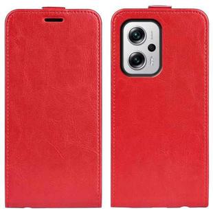 For Xiaomi Redmi Note 11T Pro / Note 11T Pro+ R64 Texture Vertical Flip Leather Phone Case(Red)