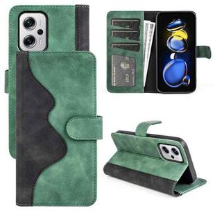 For Xiaomi Redmi Note 11T Pro / Note 11T Pro+  Stitching Horizontal Flip Leather Phone Case(Green)