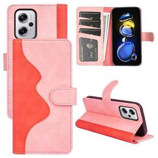 For Xiaomi Redmi Note 11T Pro / Note 11T Pro+ Stitching Horizontal Flip Leather Phone Case(Red)