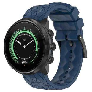 For Suunto 9 Baro 24mm Football Pattern Silicone Solid Color Watch Band(Navy Blue)