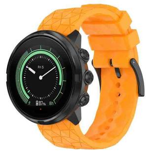 For Suunto 9 Baro 24mm Football Pattern Silicone Solid Color Watch Band(Yellow)