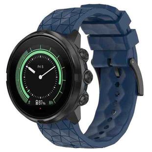 For Suunto Spartan Sport Wrist HR Baro 24mm Football Pattern Silicone Solid Color Watch Band(Navy Blue)