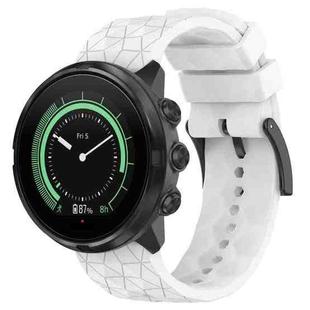 For Suunto Spartan Sport 24mm Football Pattern Silicone Solid Color Watch Band(White)