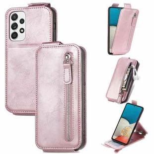 For Samsung Galaxy A73 5G Zipper Wallet Vertical Flip Leather Phone Case(Pink)