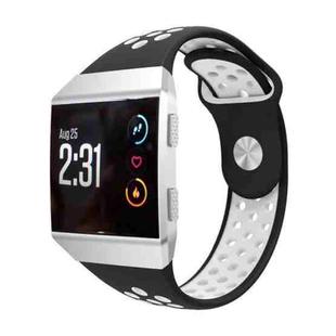 For Fitbit Ionic Breathable Two-tone Silicone Watch Band(Black White)