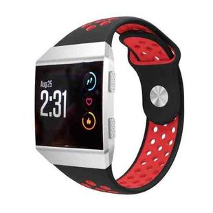 For Fitbit Ionic Breathable Two-tone Silicone Watch Band(Black Red)