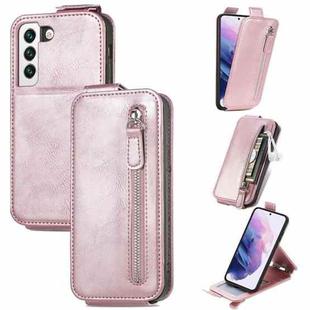 For Samsung Galaxy S22 5G Zipper Wallet Vertical Flip Leather Phone Case(Pink)